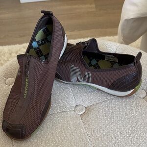 Merrell Dark Brown Mesh Slip-On Sneakers